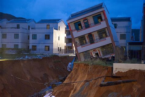 On The Edge Buildings On Verge Of Collapse After Landslides