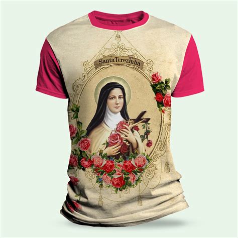 Camiseta Religiosa Católica Santa Teresinha Atacado E Revenda