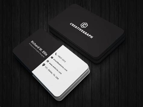 Black Business Card Template Techmix