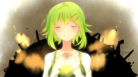 Achiki Crying Green Hair Gumi Short Hair Vocaloid