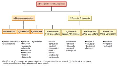 Classification Of Adrenergic Receptor Antagonists Adrenergic Grepmed