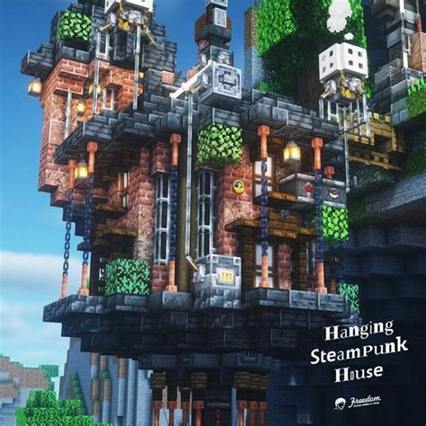 Hanging Steampunk House Minecraftbuilds Steampunk House Minecraft