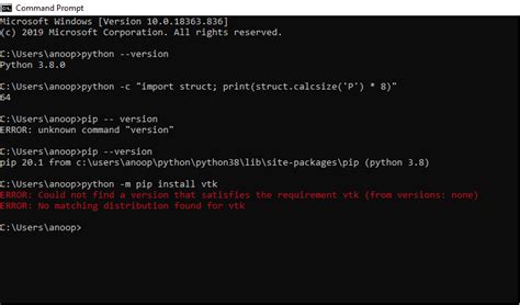 Python Install Vtk With Pip In Windows 10 Stack Overflow