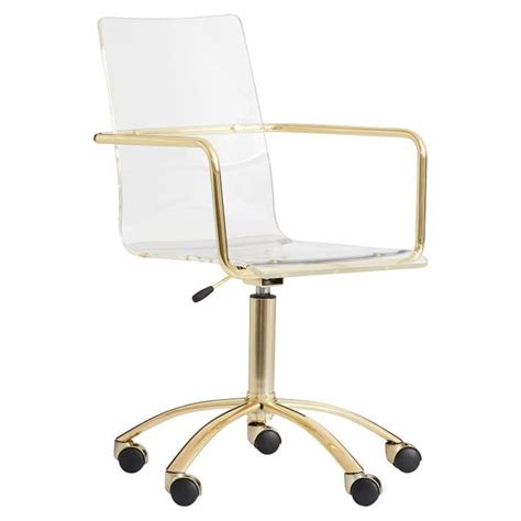 Glass and metal desk *see offer details. Gold Paige Acrylic Swivel Chair