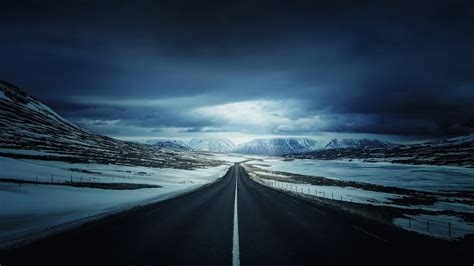 1366x768 Road Iceland Clouds Highway Mountains Landscape 4k 1366x768