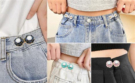 4 Sets Pant Waist Tightener Detachable Jean Buttons For