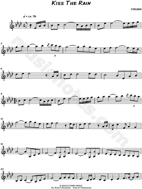 Downloadpianosheetmusic.net/kiss kiss the rain piano sheet music is available here for free. Yiruma "Kiss the Rain" Sheet Music (Leadsheet) (Flute, Violin, Oboe or Recorder) in Ab Major ...