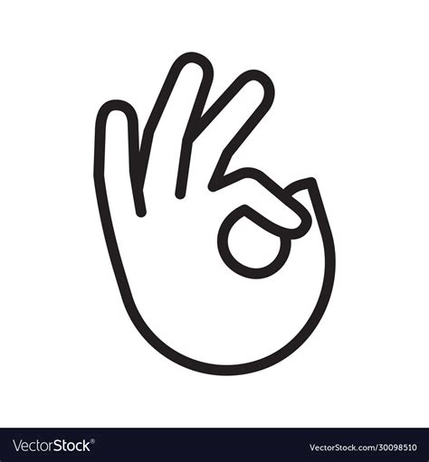 Ok Icon Human Hand Gesture Okay Symbol Royalty Free Vector
