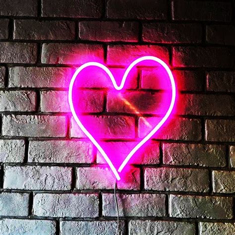 Heart Neon Sign Love T Neon Custom Sign Heart Led Neon Sign Etsy