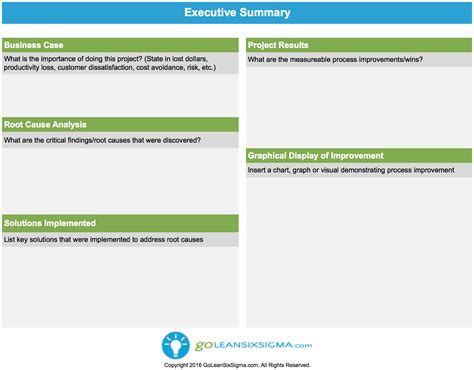 Lean Six Sigma Business Case Examples Charles Leals Template