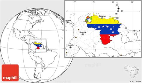 Flag Location Map Of Venezuela Blank Outside