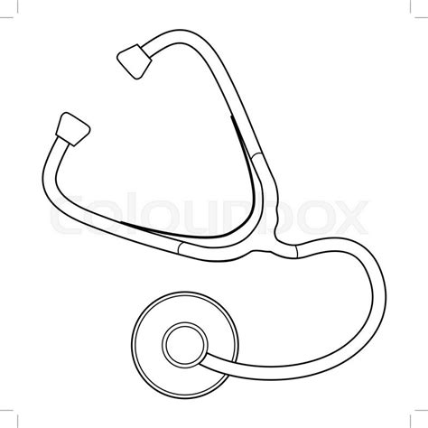 Outline Illustration Of Stethoscope Stock Vector Colourbox