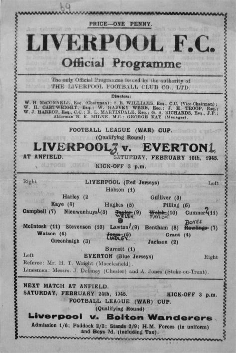 Matchdetails From Liverpool Everton Played On Saturday 10 February