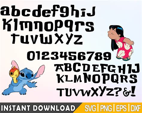 62 Files Lilo And Stitch Font Cartoon Letters Numbers Svg Etsy Australia