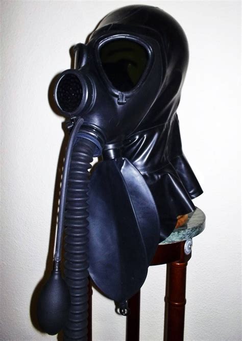 Fetish Heavy Rubber Latex Gas Mask Hood W Dark Tinted Lens Etsy