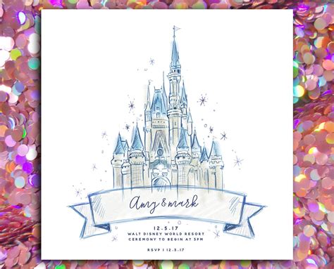 Instant Download Disney Castle Wedding Invitation