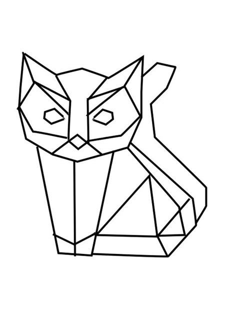 This is one of the simplest of origami, the origami cat. geometric geometrique cat chat | cute drawing | Pinterest ...