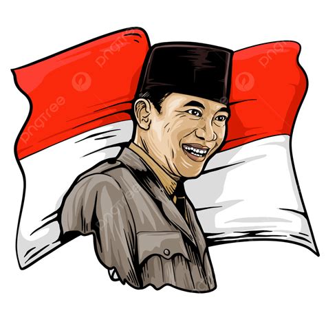 Irs Clipart Hd Png Ir Soekarno With Indonesian Flag Indonesian Flag