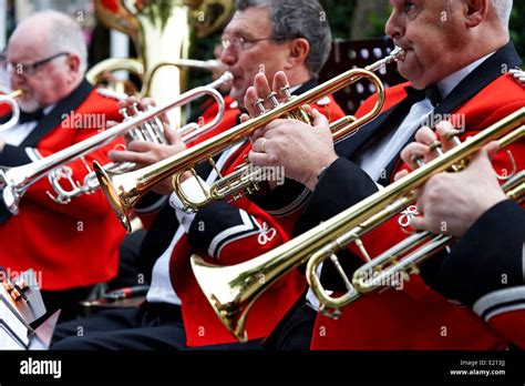 Trumpet Players In The Brass Section Of A Band Bangor Northern Ireland