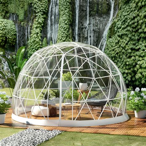 Buy Vevor Garden Dome 12ft Geodesic Dome With Pvc Cover Lean To