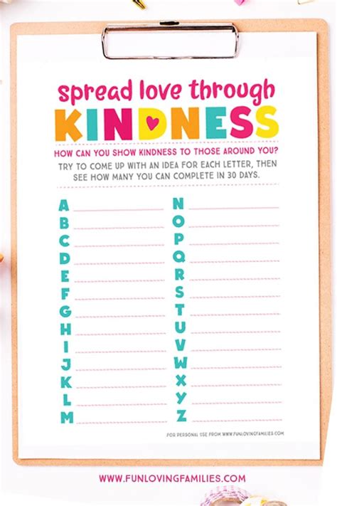 Fun Kindness Challenge For Kids Free Printable Fun Loving Families