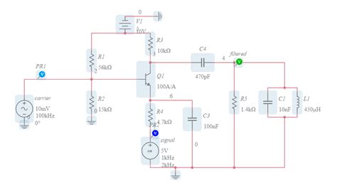 Am Modulator Transistor Multisim Live