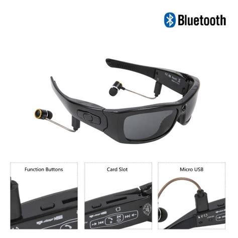 Camera Sunglasses With Audio And Video Recording Stereo Bluetooth