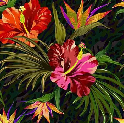 Pin By Barb On Flower Art Tropical Painting Flower Art Painting