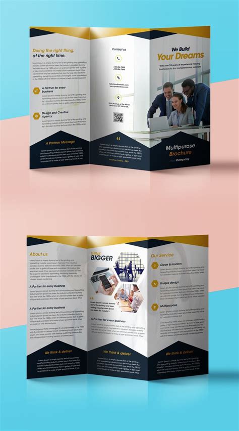Professional Corporate Tri Fold Brochure Free Psd Template Free