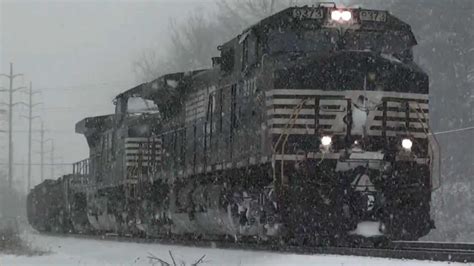Hd Norfolk Southern Trains In Sun And Snow Winter 2012 Youtube