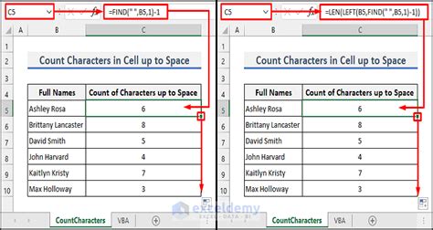 How To Count Characters In Cell Up To Space In Excel Exceldemy