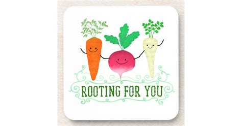 Positive Root Pun Rooting For You Beverage Coaster Zazzle