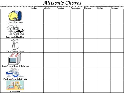 Chore Chart For My 4 Year Old Chore Chart Chores For Kids Clean Room
