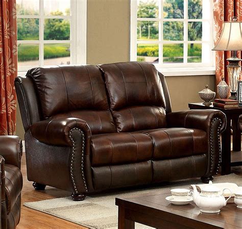 Two sections are 84 inches long with a corner section of 41 by 41 inches. Furniture of America Turton Transitional Brown Top Grain ...