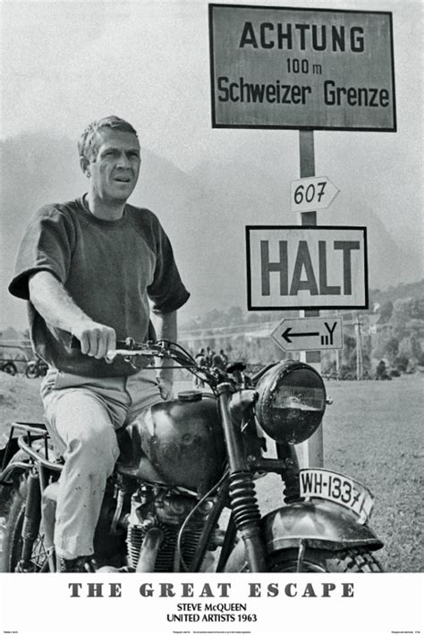 Steve Mcqueen The Great Escape Classic Vintage Poster Etsy