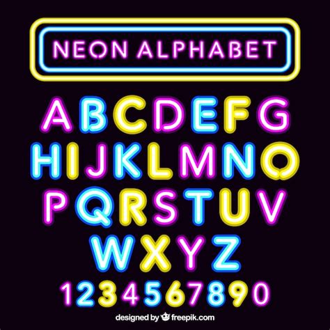 Free Vector Fantastic Neon Alphabet