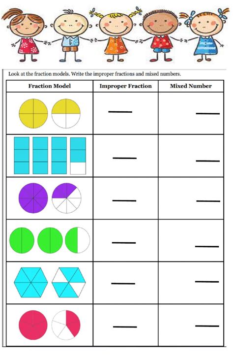 Mixed Numbers And Improper Fractions Worksheet 3rd Grade