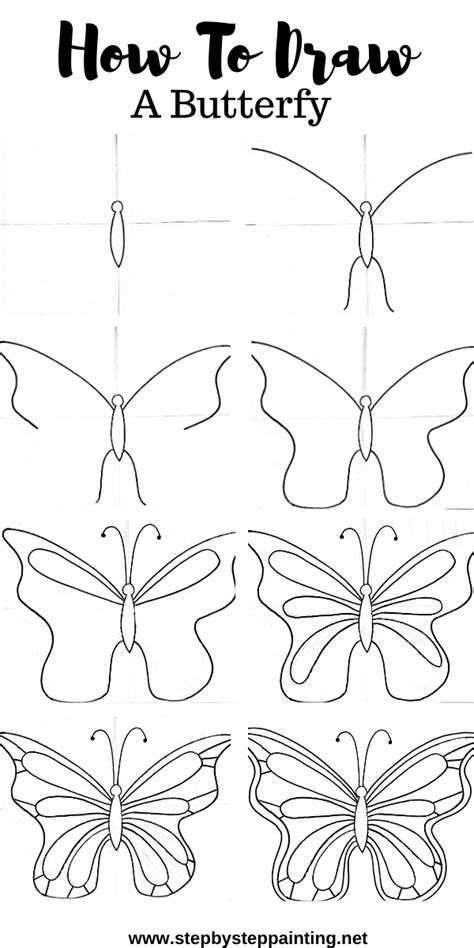 How To Draw A Butterfly Easy Step By Step Drawing Tutorial