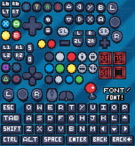Pixel Button Prompts Keyboardgamepad By Retrocade Media Pixel Art