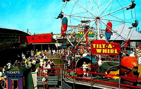 1950s Tilt A Whirl Amusement Park Orchard Beach Maine Vintage Postcard
