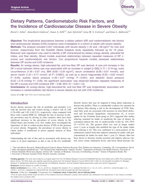 Pdf Dietary Patterns Cardiometabolic Risk Factors And The Incidence