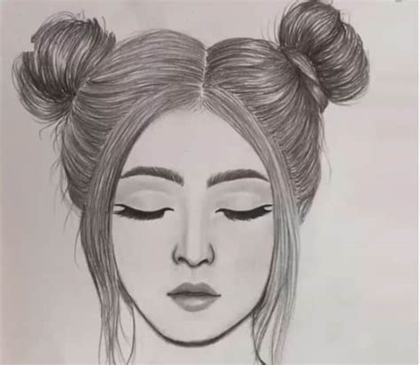 Easy Drawing Girl Half Face