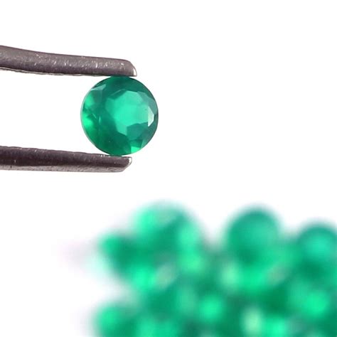 Green Onyx Round Cut Faceted Stone For Jewellery Making At Rs 20carat