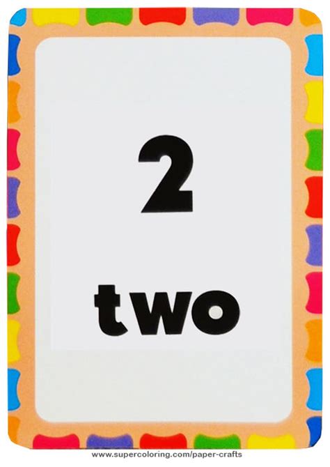 Flashcard With Number Two Printable Template Free Printable