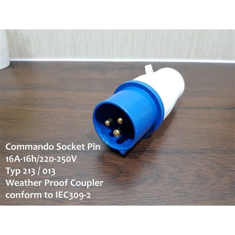 Industrial Commando Socket Male Pin 3 Pin 16amp 220v Ready Stock