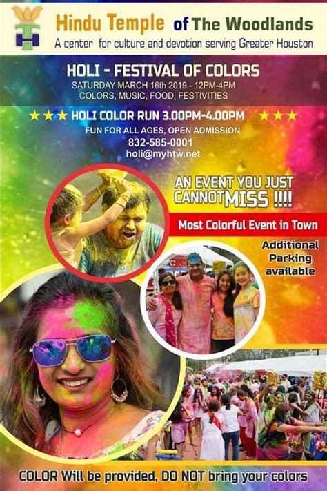Htw Holi 2019 Festival Of Colors At Hindu Temple Of The Woodlands