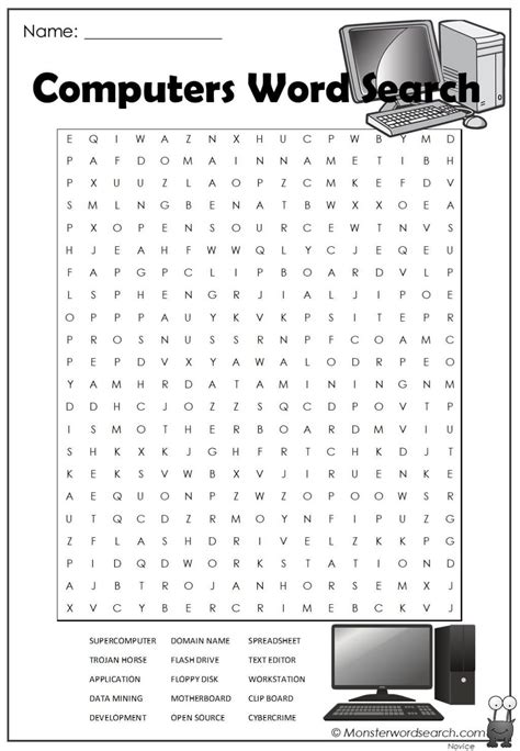 Printable Computer Word Search Printable Word Searches