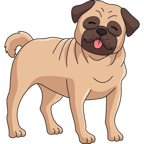 Mops Hund Cartoon Farbige Clipart Illustration Premium Vektor