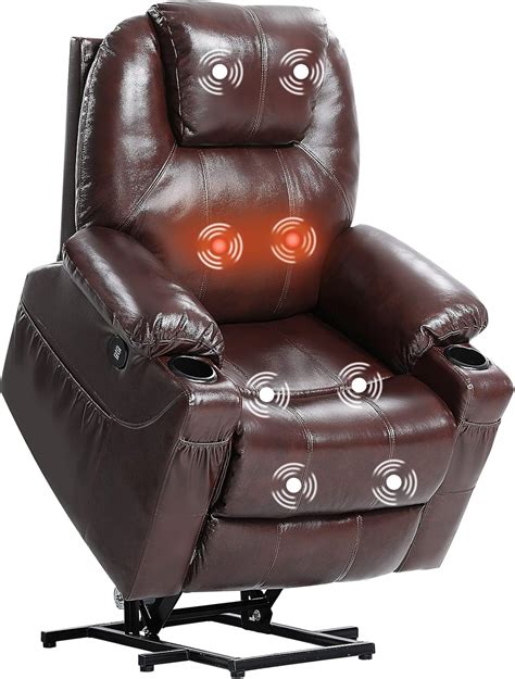 buy easeland genuine leather power lift recliner chairs for elderly with electric massage and