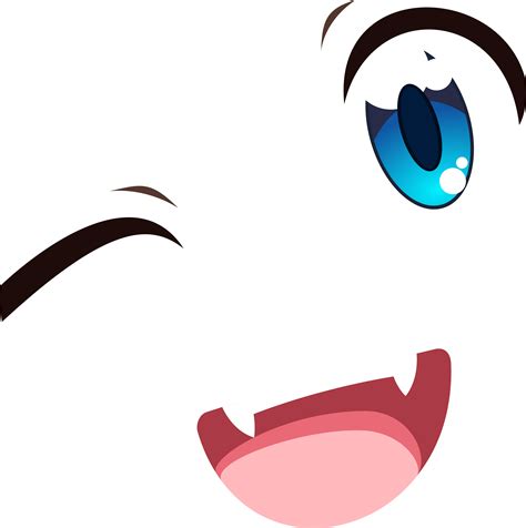 Blue Eyes Wink Open Anime Eyes And Mouth Clipart Full Size Clipart